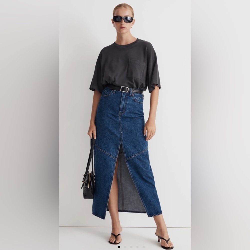 Madewell Denim Mid-Rise Maxi Skirt, Size 28